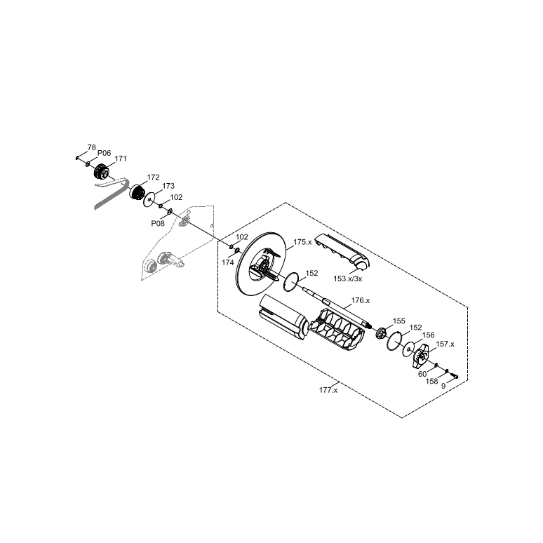 Left Hand Unit - Liner Rewinder
